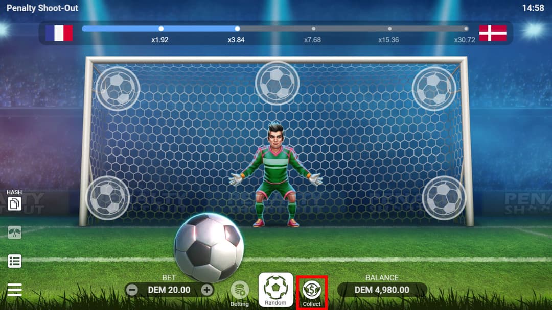 Como jogar o jogo do cassino Penalty Shoot Out?